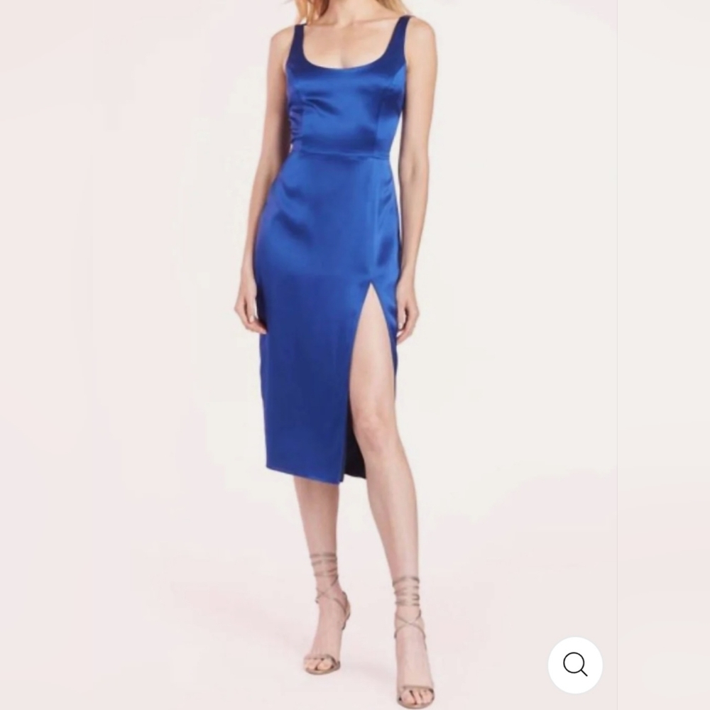 Amanda Uprichard Blue Silk Midi Dress
